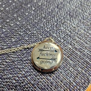 Silver Diffuser Pendant Necklace with Motivational Engraving And Absorbent Pads